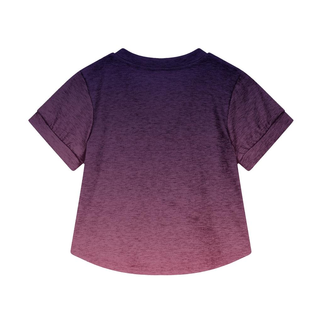 Kinder-T-Shirt Übergröße Farbverlauf Lässig Mode V-Ausschnitt Kurzarm Tasche Oberteil