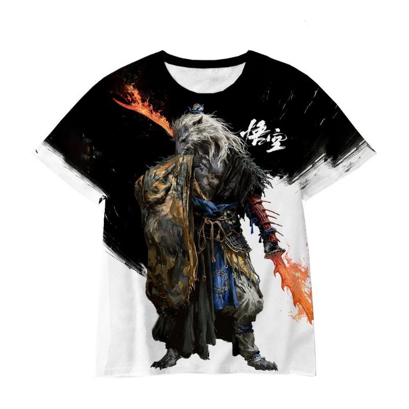 Wukong Cartoon Game 3D Digital Printed Loose Casual T-shirt