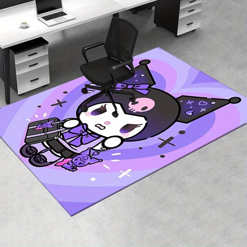 1pc Sanrio Kuromi Mermaid Printed Office Carpet Rectangle Rug Under The Table,Perfect Room Decor for Living Room, Bedroom, Kitchen, Non-slip Floor Mat