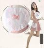 [DOKiDOKi] Dream Naked Apron!! Apron, Shorts, and Headband [White/Pink] Frilly Maid Costume, Cute Cosplay, One Size Fits Most