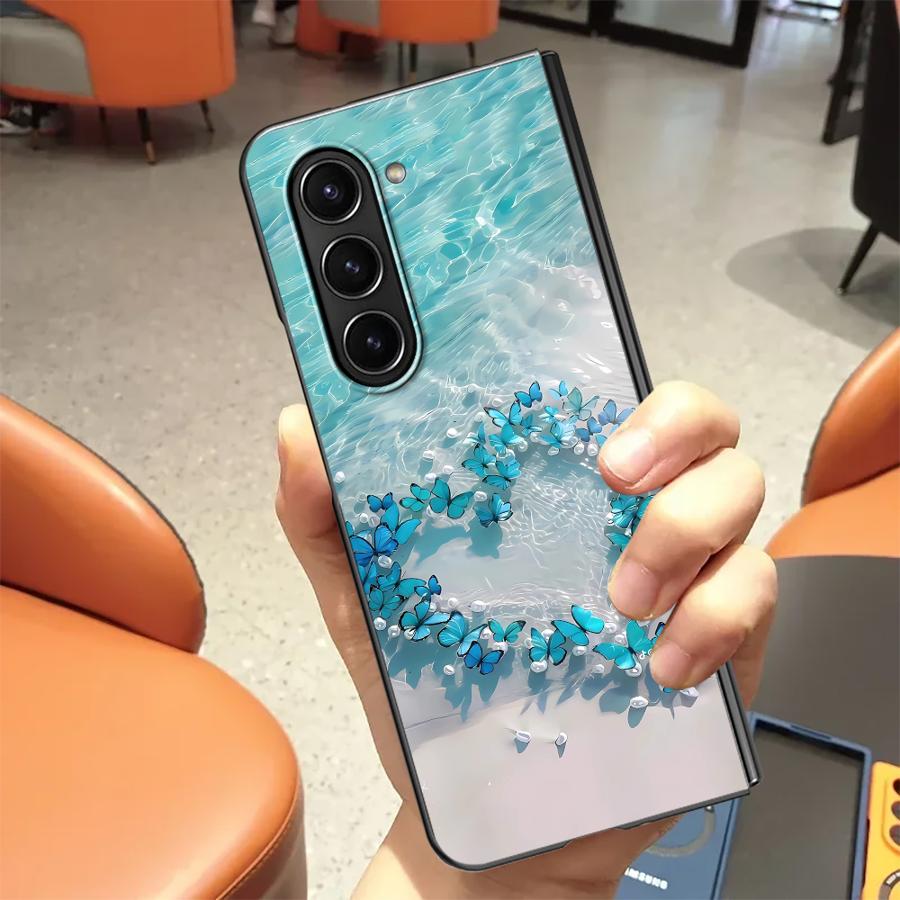 

Blue Butterfly Ocean Waves Back Phone Cover Case for Samsung Galaxy ZFold3 ZFold5 ZFold4 ZFold7 ZFold6 Z Fold 7 6 5 4 3 Galaxy Z Fold5