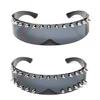 Industrial Rivets Accent Sunglasses Lightweight Frame Punk Styles Sunglasses Eyewear Beach Skiing Outdoor Activity
