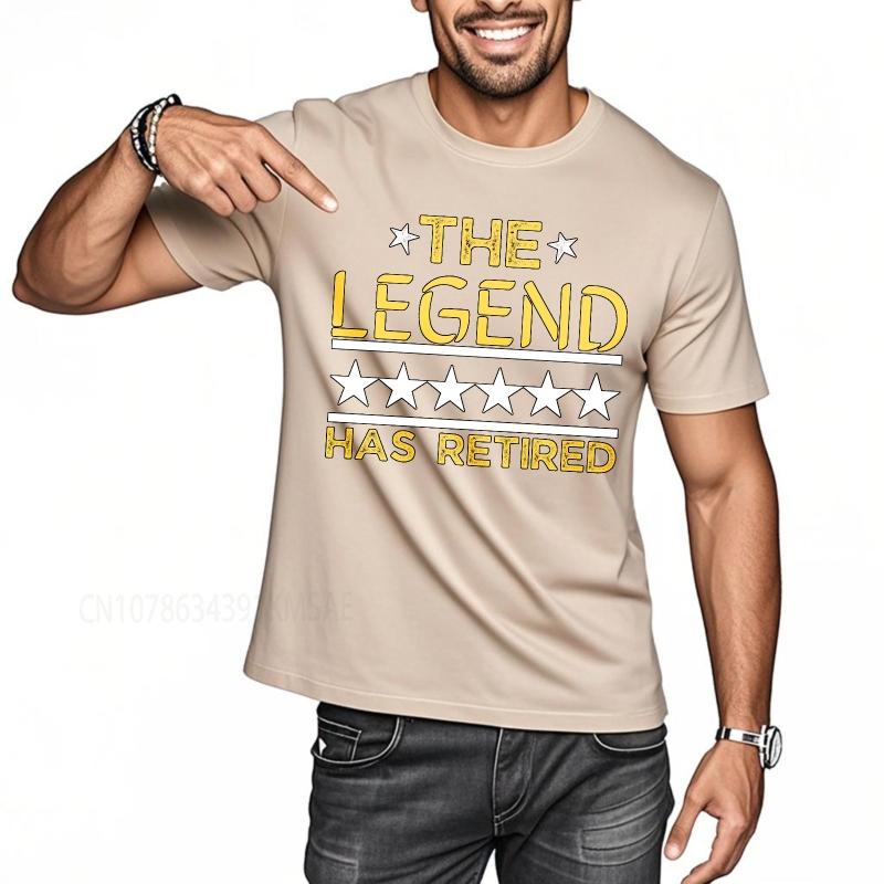 Uso Diário Verão Feminino Camiseta A Lenda Se Aposentou Design de Estrela Manga Curta Treino Gola Redonda Camiseta de algodão