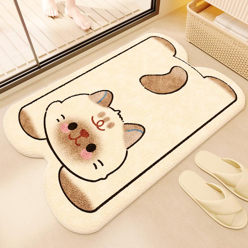 Household Special-shaped Cushion Imitation Cashmere Bathroom Floor Mat Toilet Carpet Absorbent Mat Toilet Door Foot Cushion