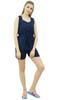 Bimba Womens Drawstring Solid Aqua Pj Set Buttondown Shirt Shorts Dress-10