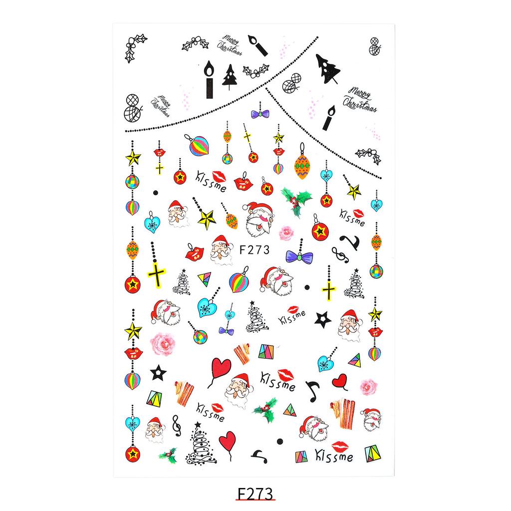 3D Adhesive Halloween Christmas Nail Stickers Decals Nail Art Decoration