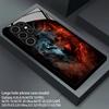 2D Fire Wolf Shadow Pattern Mobile Phone Case for Samsung S26 S25 S24 S23 S22 S21 S20 A55 A54 Tempered Glass Protective Cover