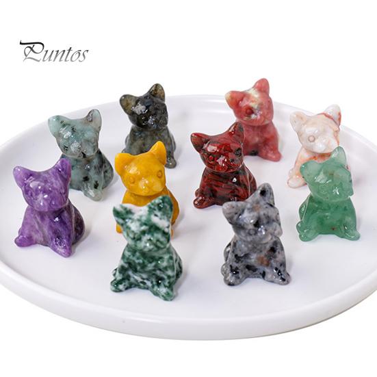 Französische Bulldoggen-Statue, bezauberndes Design, glatte Oberfläche, Rosenquarz-Kunstkristalle, Heilsteine, Hundestatue