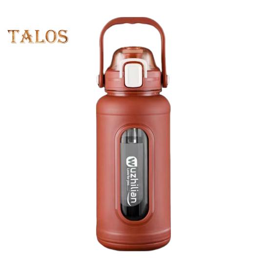 1500ml skleněná láhev na pití se slámovou rukojetí Nerezový čajový spařovač a silikonové pouzdro s ochranou proti úniku motivační láhev na vodu pro každodenní pití