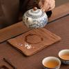 Plum blossom embroidered tea towel, water-absorbing thickened pot towel, cotton and linen retro Kung Fu tea cloth pad