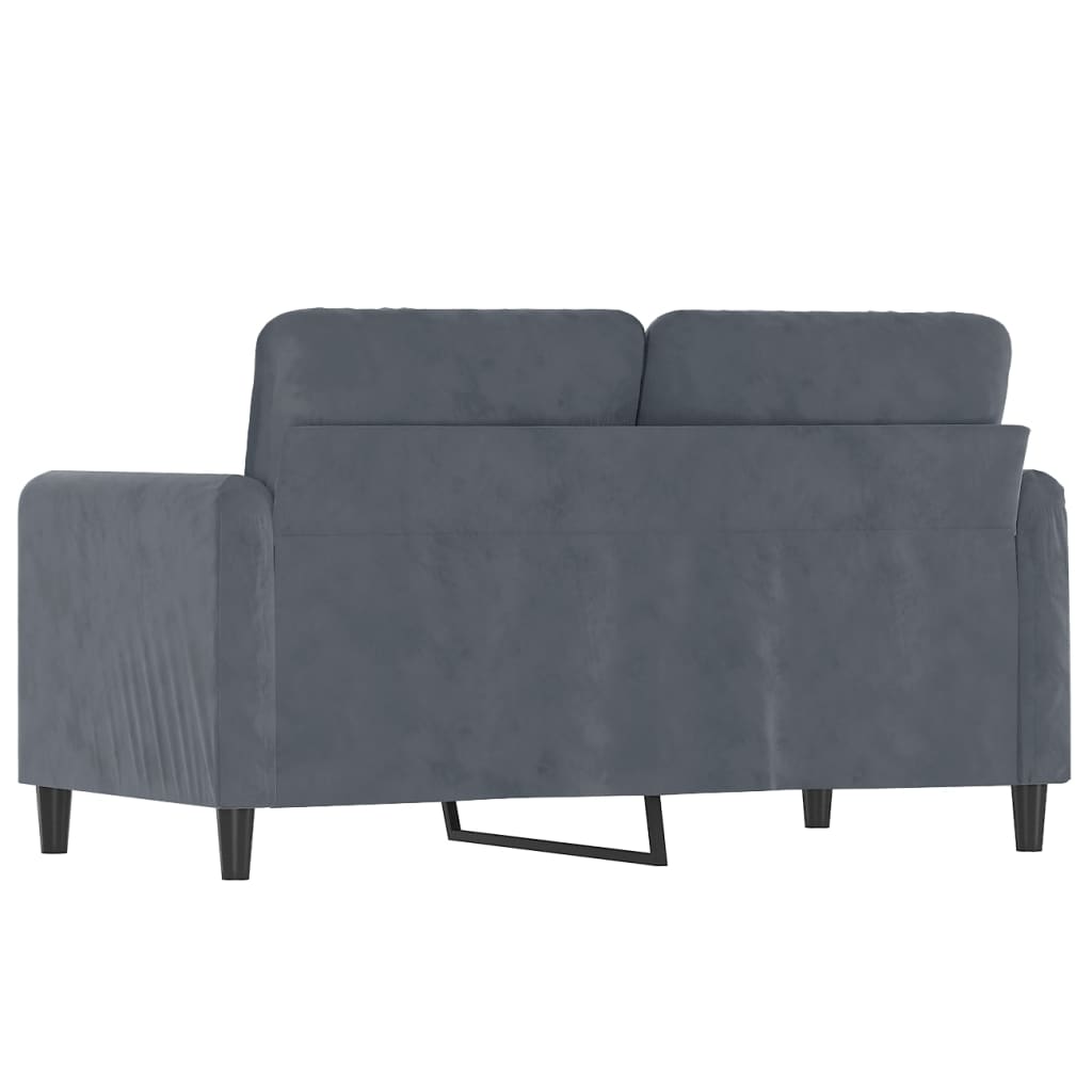 Vidaxl 2-Seater Sofa, Dark Grey, 120 Cm, Upholstered In Velvet