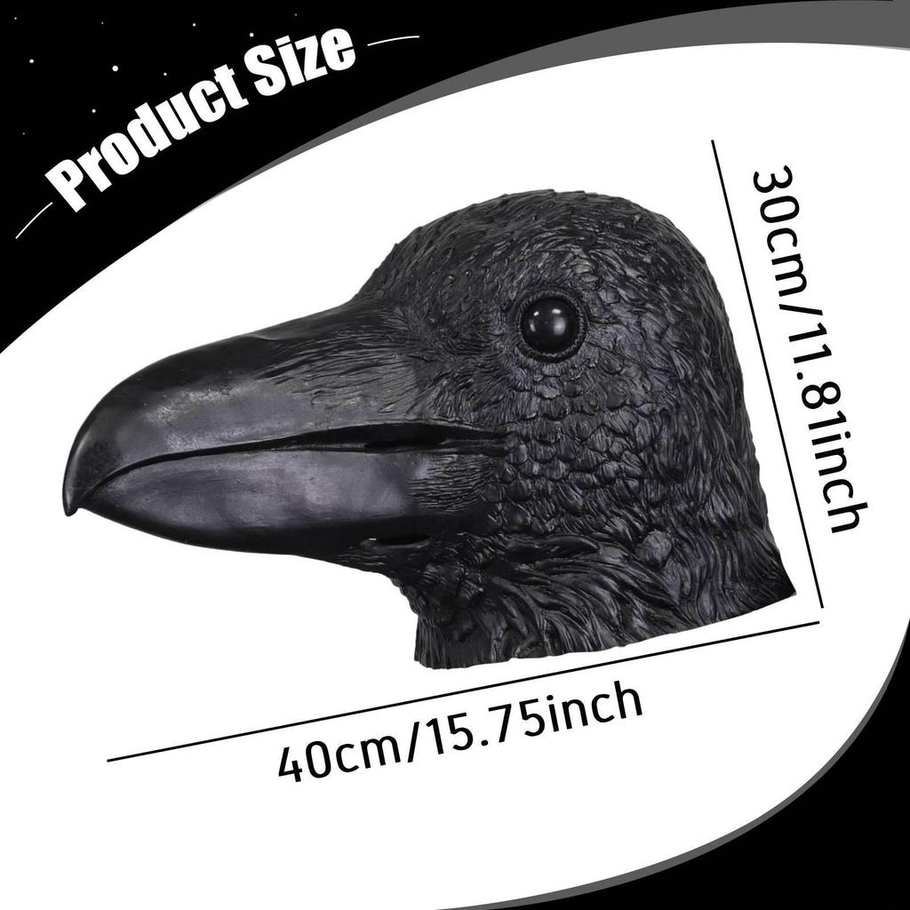 Halloween Raven Full Head for Performances Pretend Play Fancy Dress
