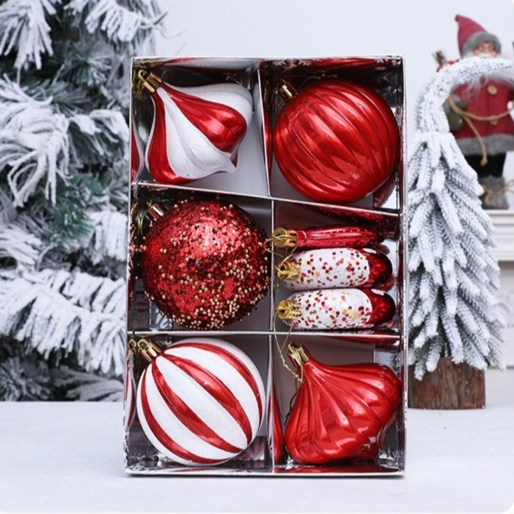 8PCS/Box Shatterproof Christmas Hanging Balls 8CM Christmas Ball Set  Wedding Party
