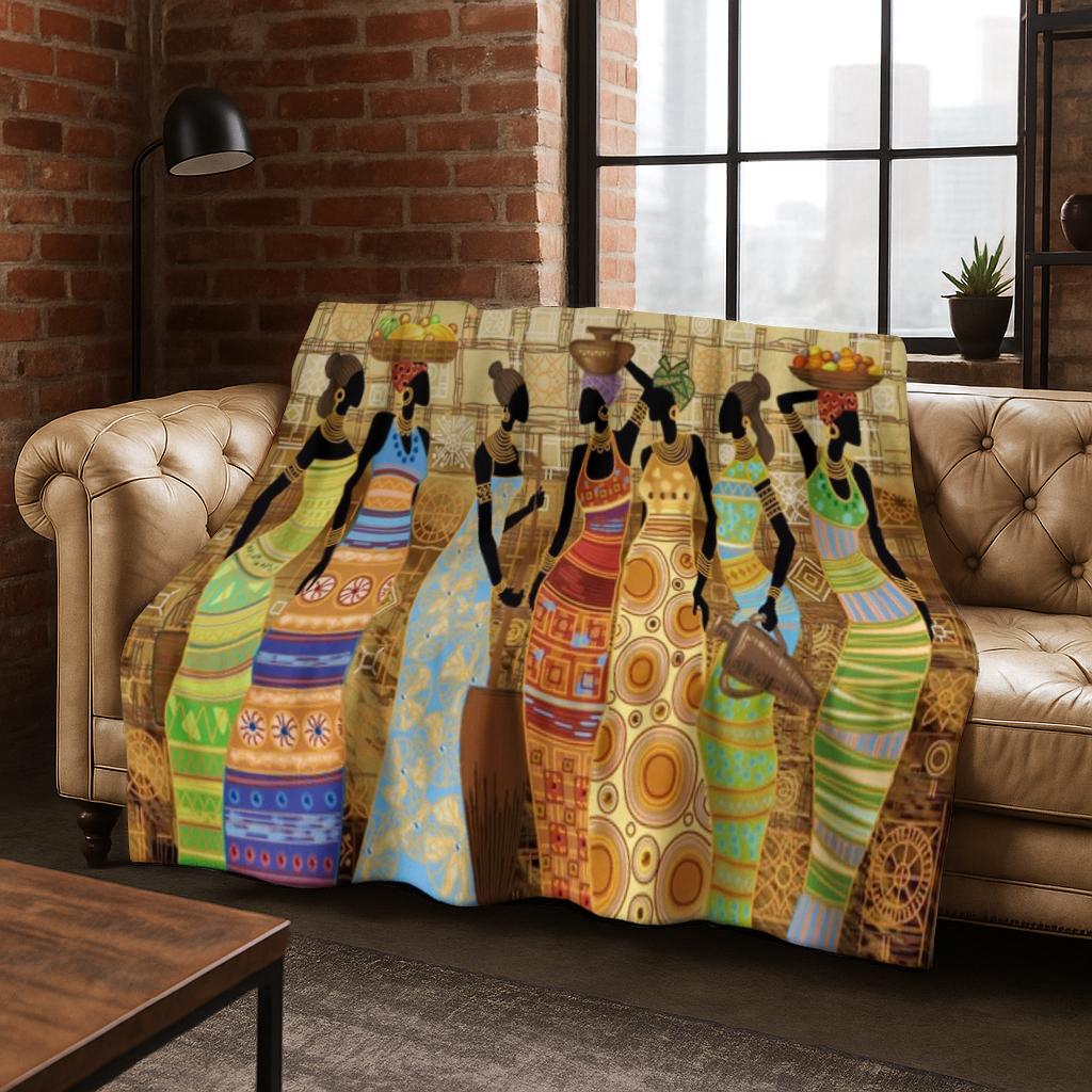 African Ethiopian Nationality Flannel Blanket Soft Warm Blanket for Home Bedroom Office Travel Camping Picnic Gift To Friend