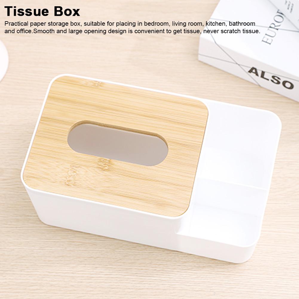 Pratical Home Office Desktop Paper Remote Control Storage Holder Extraction Tissue Box Case with
