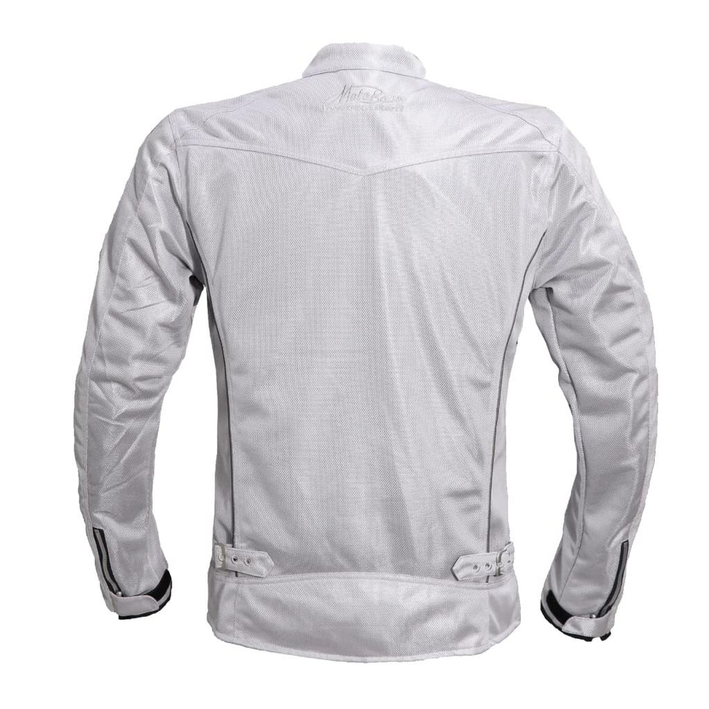 Motobase Spring/Summer Motorcycle Protective Jacket, Cool Mesh Single Rider's Jacket 2 | MBMJ-08 | Silver/LL