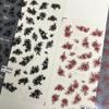 Embossed Black & White Rose Nail Art Stickers - Retro Gradient Floral Design