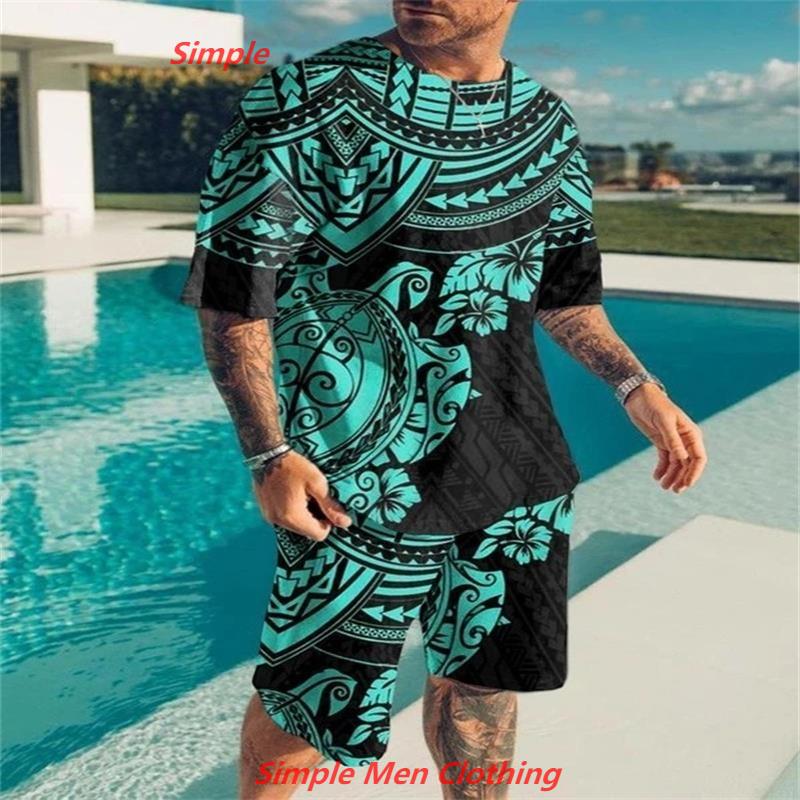 Tuta sportiva da uomo, estiva, 2 pezzi, maglietta a risvolto, da uomo, in tinta unita, sportiva, set a maniche corte + pantaloni corti, tuta da allenamento per uomo, abbigliamento da ciclismo, Nero