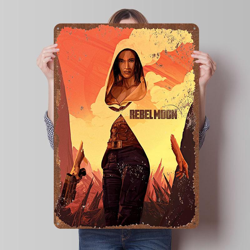 Rebel Moon Print Tinplate Posters Customizable Wall Art Retro Vintage Metal Tin Signs for Home and Decoration Gaming Desk Decor