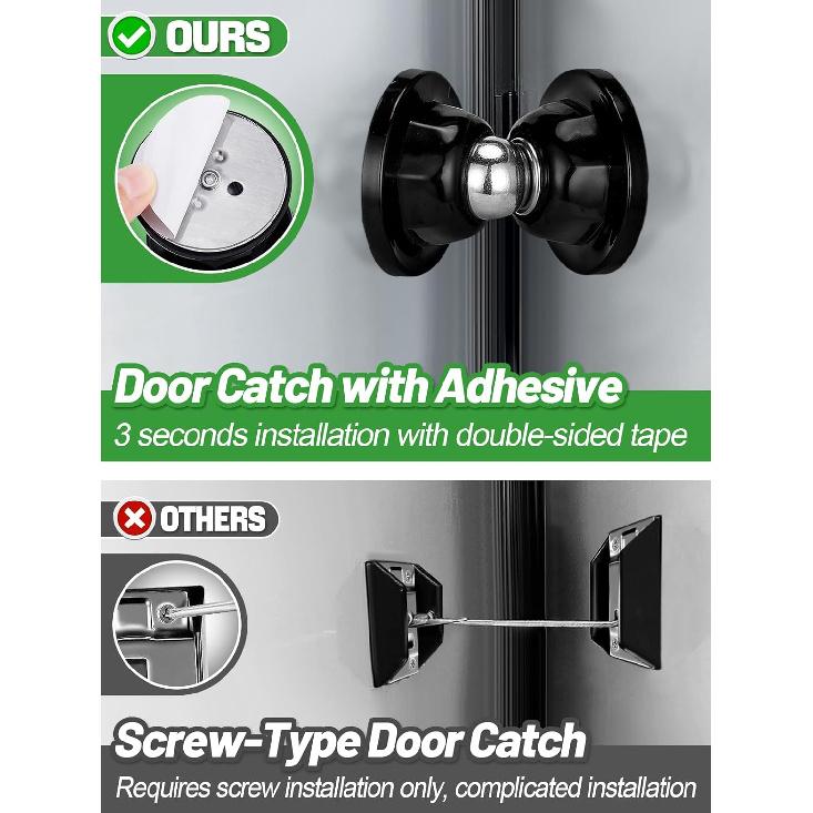 Strong Magnetic RV Door Holder - Camper RV Door Catch To Keep Doors Open In Breeze, Easy To Tall, With Adhesives & Screws, Sturdy Stopper For Trailer