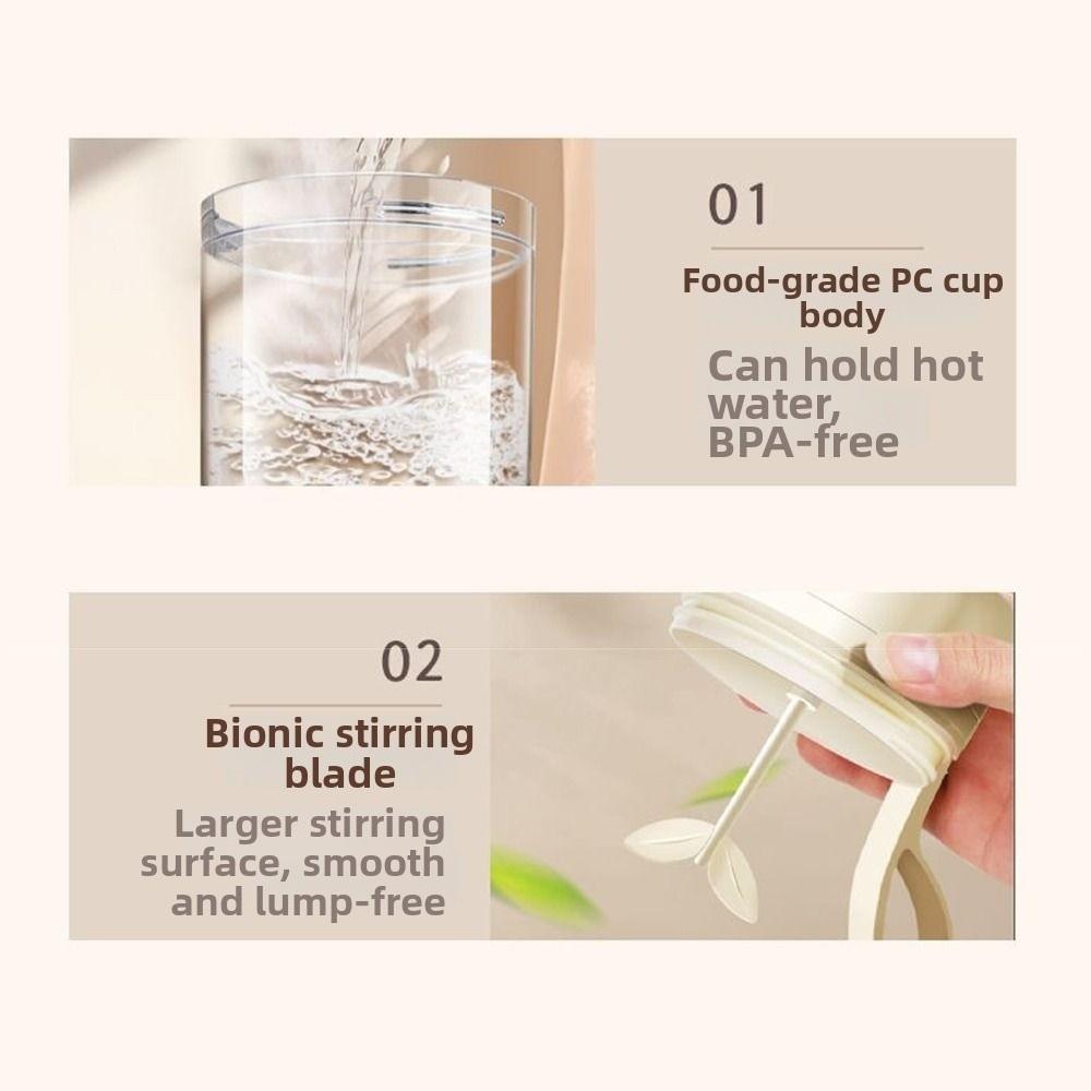 400ml Capacity Automatic Mixing Cup Portable Handle Smart Drink Mixer  Baking Tools