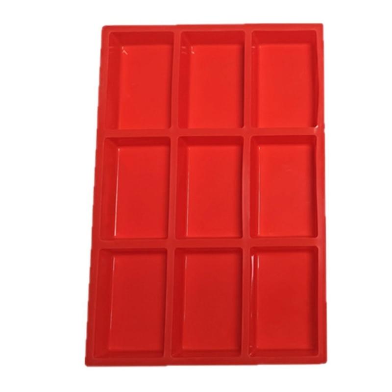 9 Cavity Rectangular Silicone Cake Molds for Baking Enthusiasts Space Saving Design Easy Releases Perfect Dessert