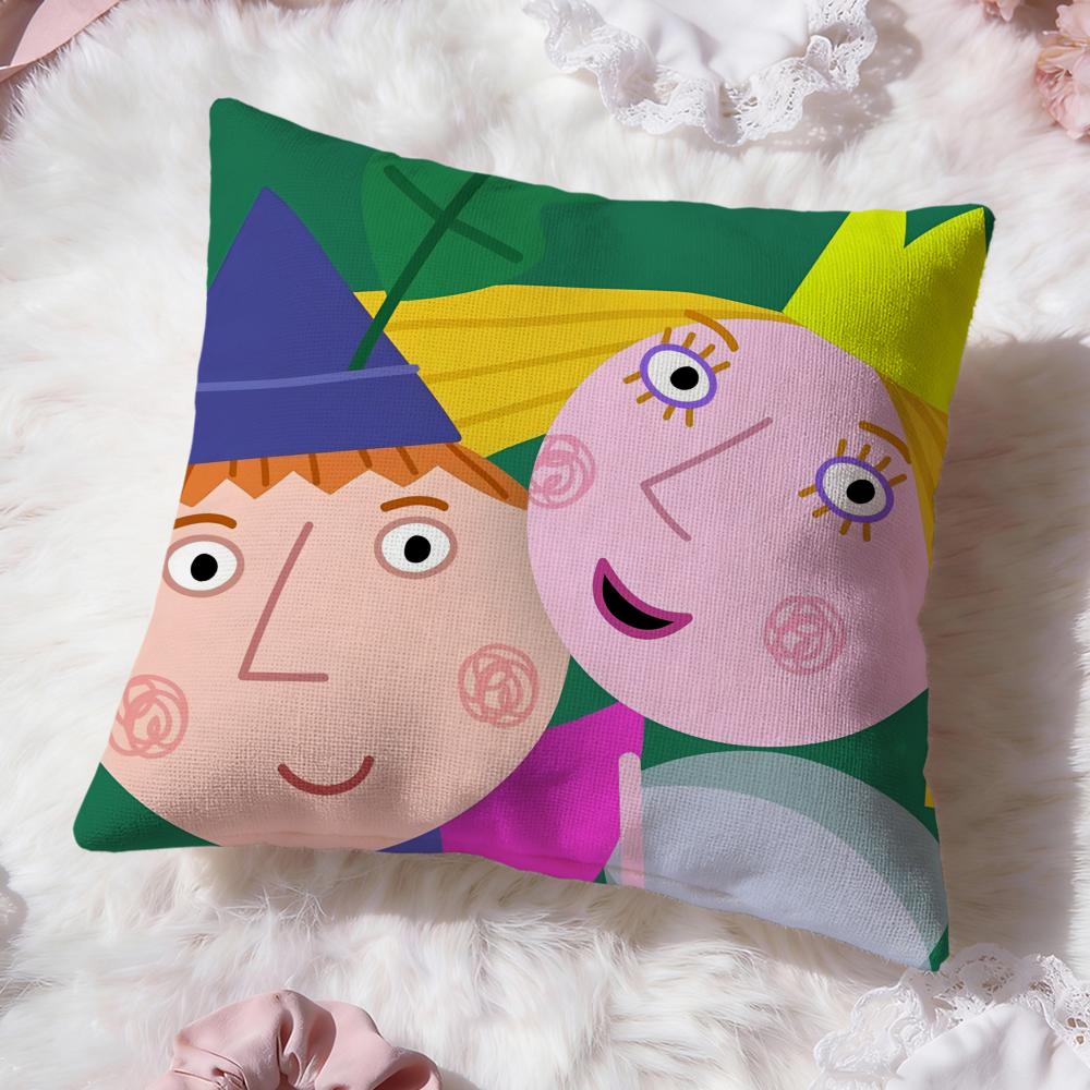 Ben And Holly Little Kingdom Cushion Cover Premium Comfort Reversible Pillow Cove -Two in One Design for Any Room & Car Interior 12x12Inch