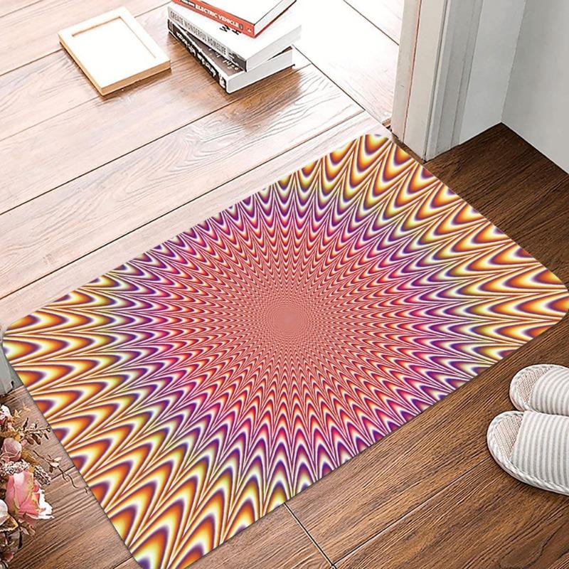 3D Illusion Printing Non-Slip Small Rug Waterproof Easy To Clean Floor Mat for Indoor Outdoor Use Durable Home Decorate Fashion