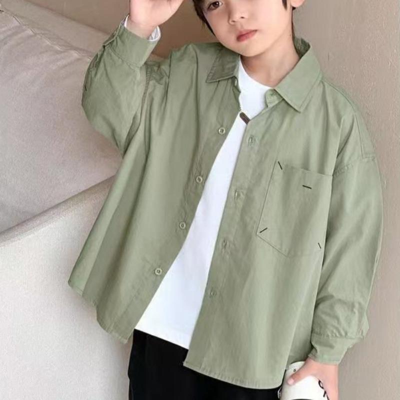 Spring and Autumn New Boys Thin Fashionable Handsome Long Sleeve Shirt