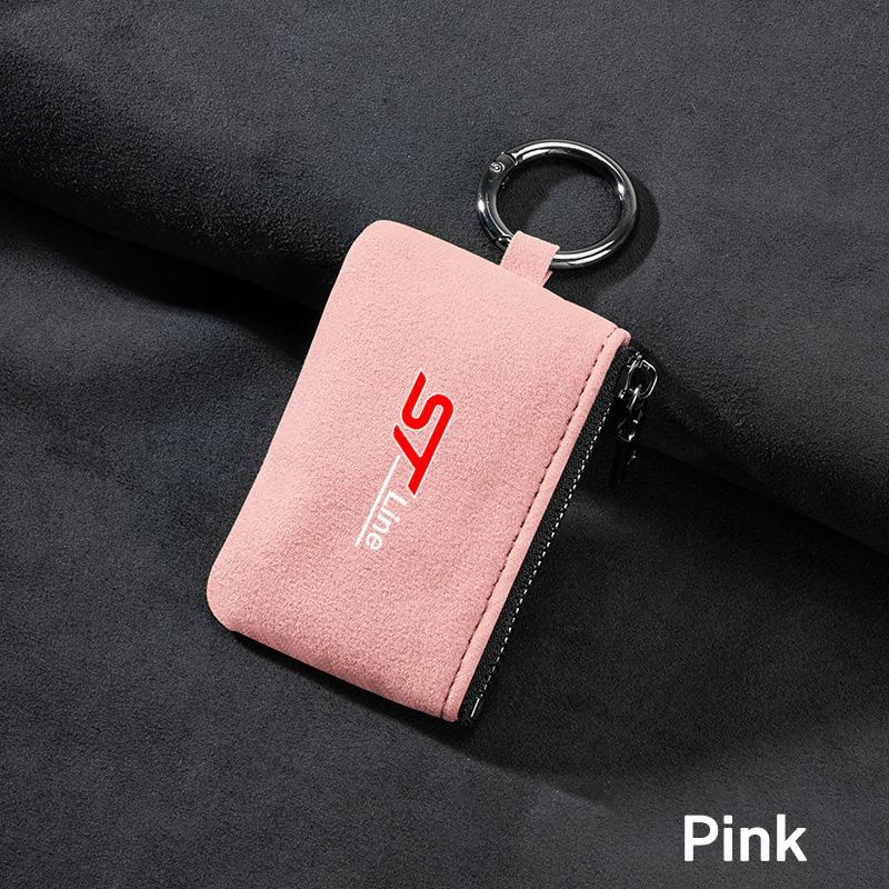 Car Key Bag Suede Coins Wallet Mini Card Pouch For Ford Focus 2 Fiesta Mondeo Fusion Escape Edge Ecosport Kuga ST LINE Accessory