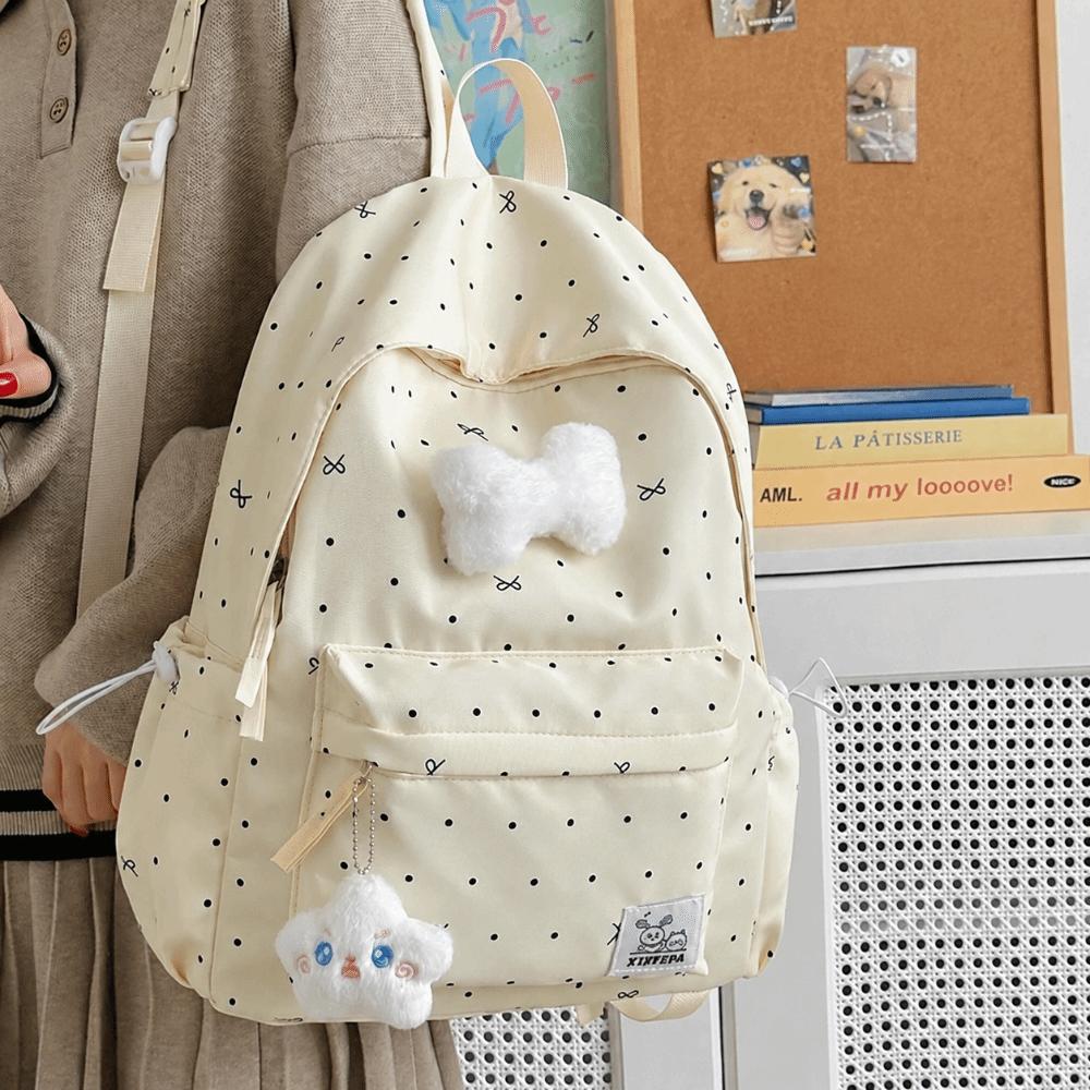 Casual Polka Dot Backpack Lightweight Large Capacity School Bag Cute Students Daypack  Gift