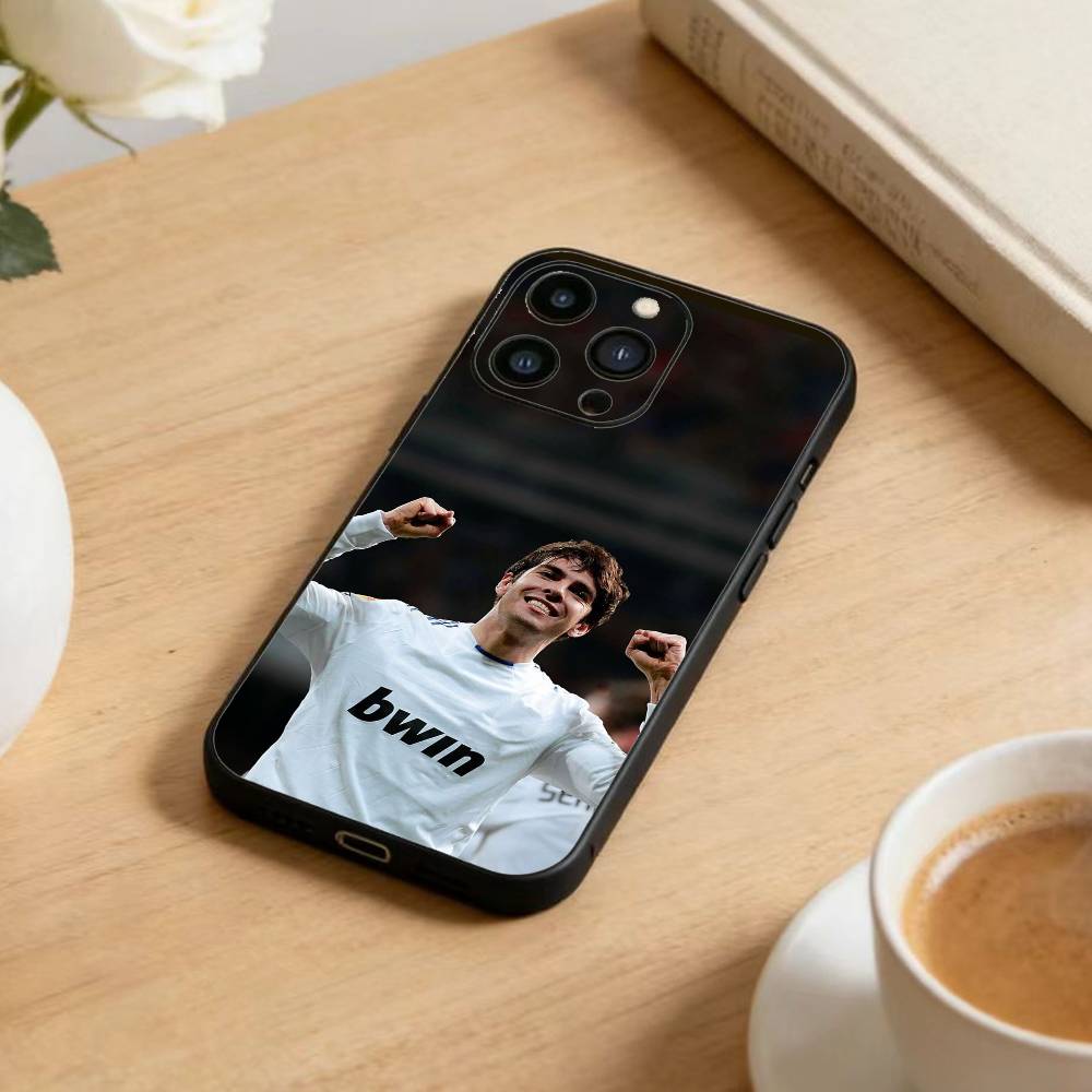 Football R-Ricardos K-Kakas Phone Case For iPhone 17 16 15 14 13 12 Max Plus Silicone Black Cover