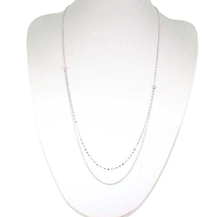 

[Used] Pt850 2-strand chain/necklace g501-72