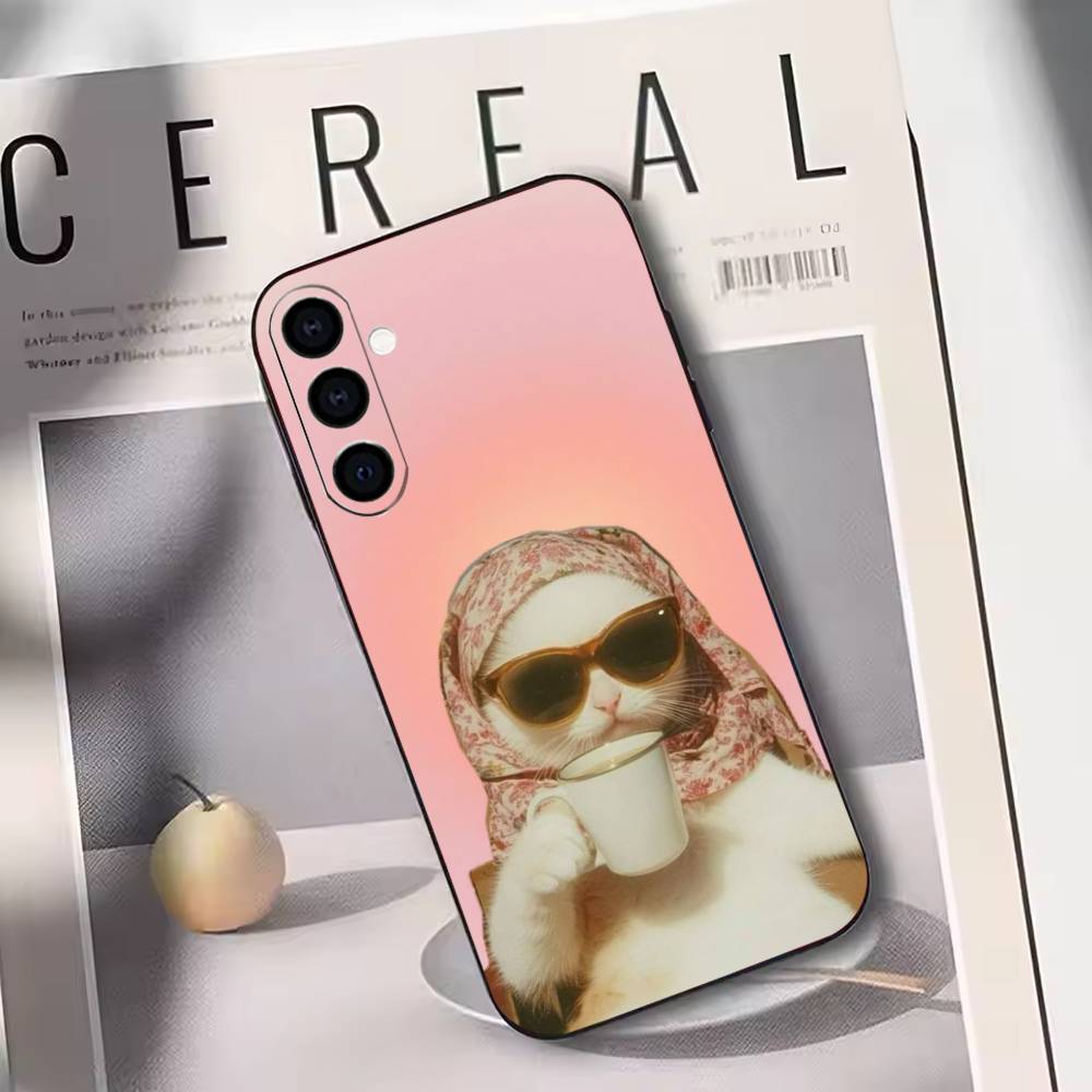 

Funny Cat Phone Case For Samsung Galaxy A73,A72,A71,A70,A53,A52,A51,Others Soft Black Cover Samsung a31