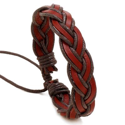 New Simple Handwoven Bracelet Cross Cowhide Bracelet Creative Personalized Retro Bracelet