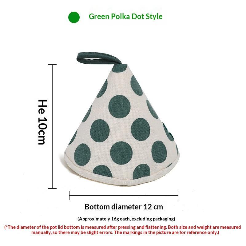Cotton Linen Polka Dot Triangular Pot Handle Holders Heat Insulation Hanging Loop Perfect For Kitchen Cooking Baking