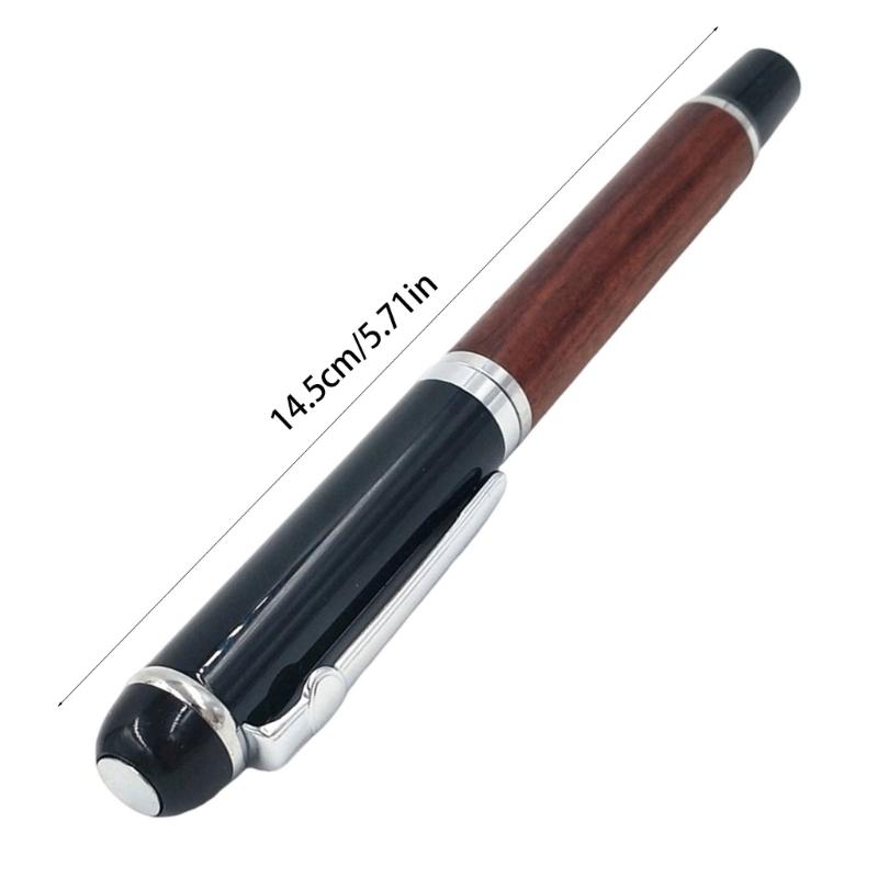 Wooden Fountain Pen with Refillable Piston Filled Inks Cartridge Calligraphy Fountain Pen with 0.5mm Tip