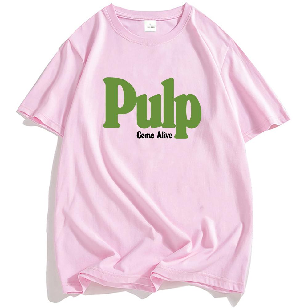 Pulp Come Alive T-Shirt Baumwolle Mode Rockband T-Shirts Lässig Locker Sommer Unisex Streetwear Grunge Hip Hop Grafik T-Shirt