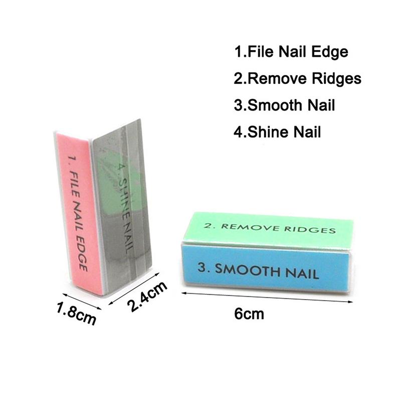 5 Pcs/Lot Nail Buffer Block 4 Way Colorful Buffing Block Shine Polisher Nail Buffing File Manicure Sanding Nail Art Tools A2