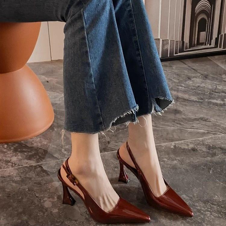 Luxury Designer Summer Women Sandals Fashion Pointed Toe Singbacks Shoes Ladies Elegant High Heel Stripper Sandalias