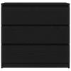 Sideboard in Black Oak Look 80 x 35 x 76 cm Engineered Wood
