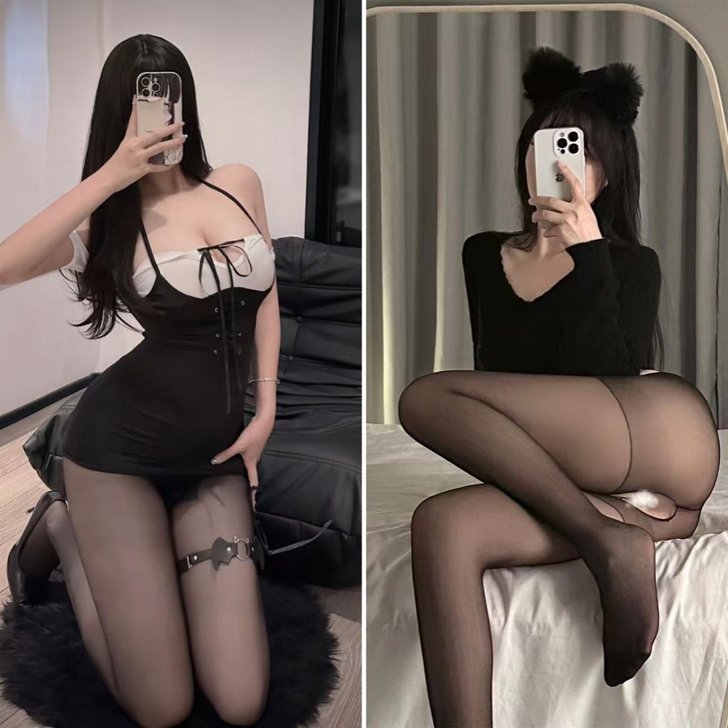 Sex Female Sexy Pure Desire Suspender Strap Hollow Bed Free Secretary Uniform Temptation One-piece Hip Skirt
