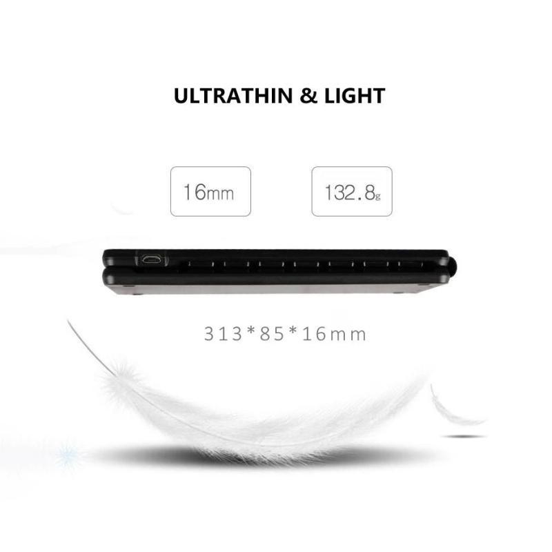 Lehká praktická ruská/anglická Bluetooth skládací klávesnice Skládací bezdrátová klávesnice pro