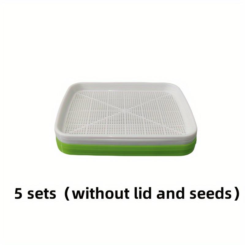 5pcs/set Hydroponic Seed Germination Trays Set - Plastic Indoor Gardening Kit Holes Reusable Plant Starter Trays