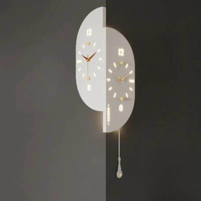 

Corner Wall Clocks Creative Light Luxury Wall Clock Hanging Silent Design Nordic Clocks Morden Living Room Decorations Small 16x68CM