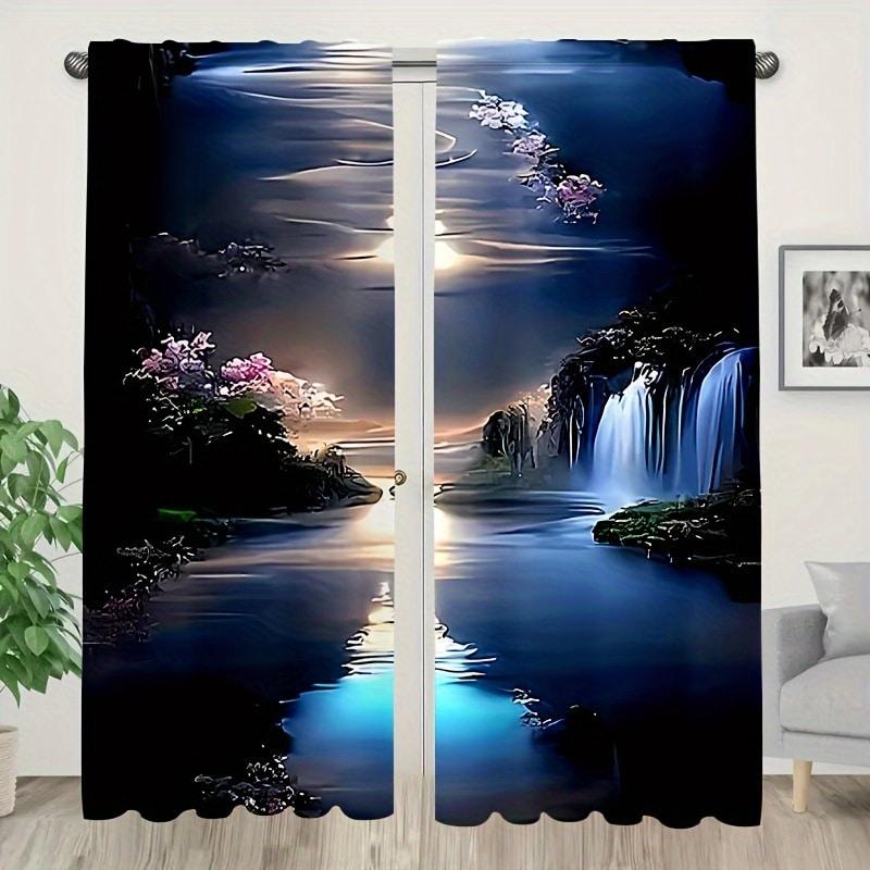 2 bucăți de perdele imprimate cu fundal fals la modă, dimensiune 30*65, dormitor și living, decorațiune pentru casă, decorațiune cameră
