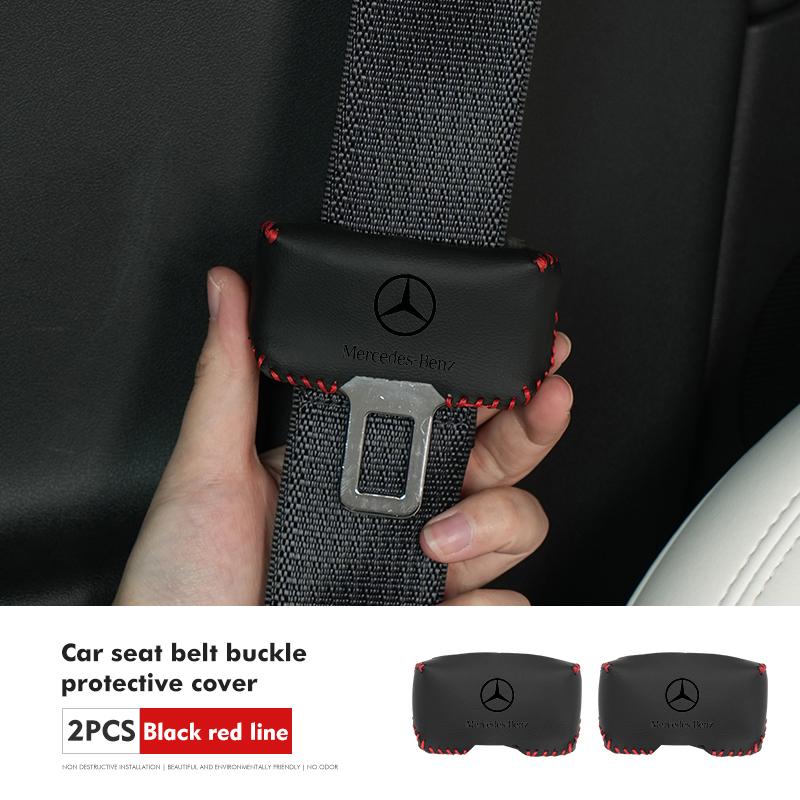 AABHZ1 For Benz Car Logo Seat Belt Buckle Protective Cover Anti-Collision Cover Accessories AMG Exclusive A C E R V Class CLA CLS C180
