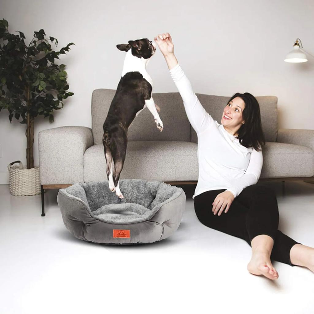 For Pet Bed For Small And Large Pets, Soft, Washable, Non-Slip Base, Water Resistant, Grey, 50 Cm