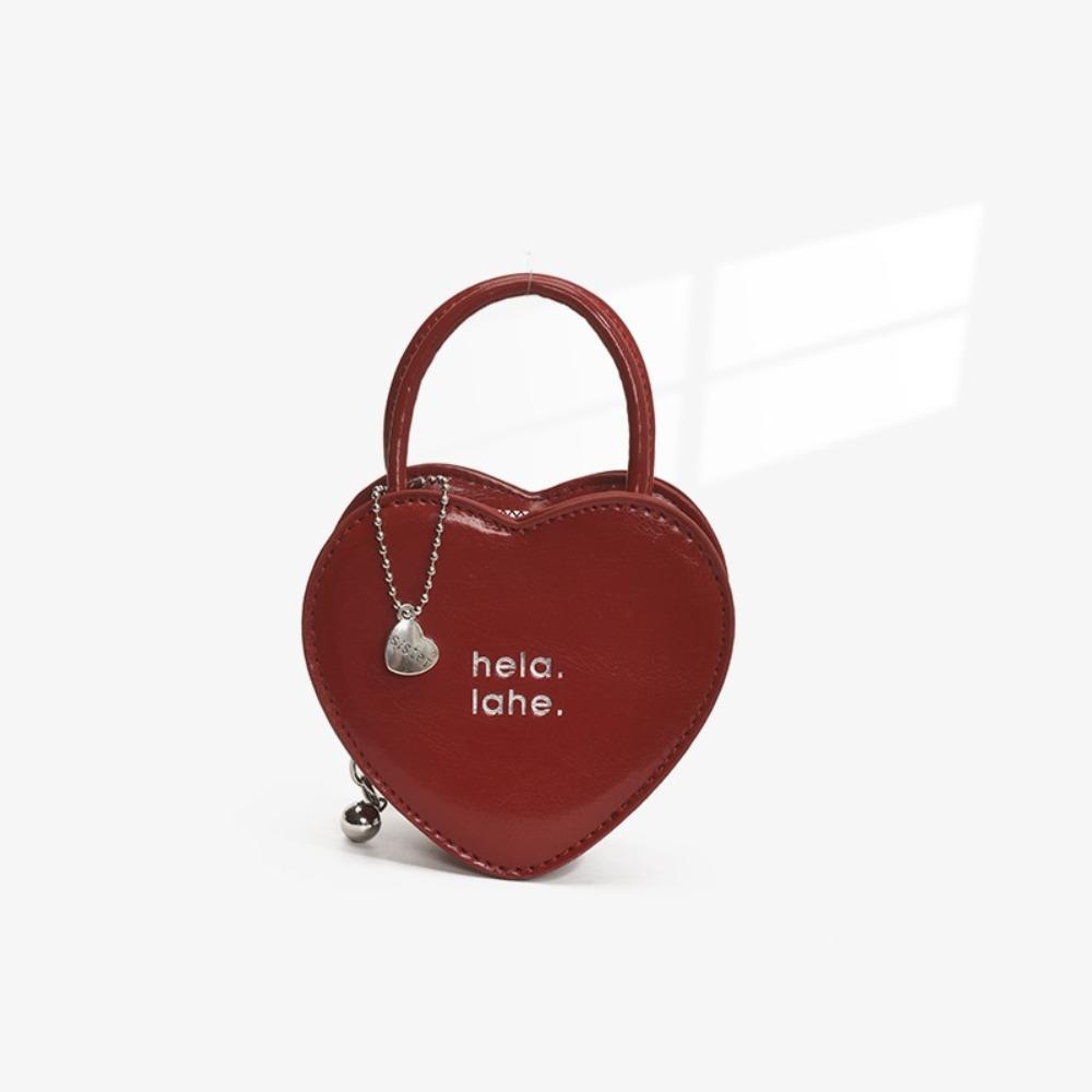 

Multifunction Halterneck Heart Wallet Solid Color Shoulder Storage Bag Women Coin Purses Female красный