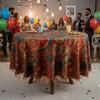 Durable Waterproof Color Printed Tablecloth Anti-fouling with Tassel Table Linen Scratch Resistant Table Cover Restaurant